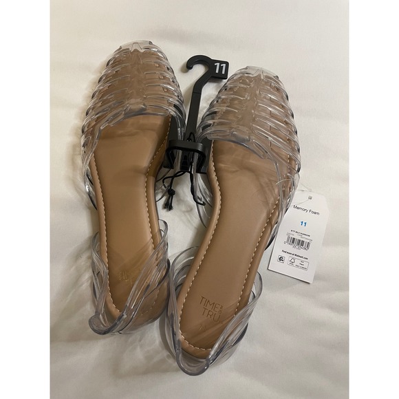 Time and Tru Shoes - Time and Tru Women Clear Jelly Huarache Sandals Memory Foam Flat Shoes Size 11